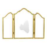 Vintage Triptych Mirror Gold Leaf Gilded Hollywood Regency 86cm