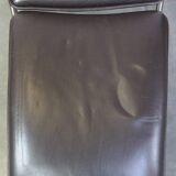 Dark brown leather design armchair + footstool De Sede DS 270