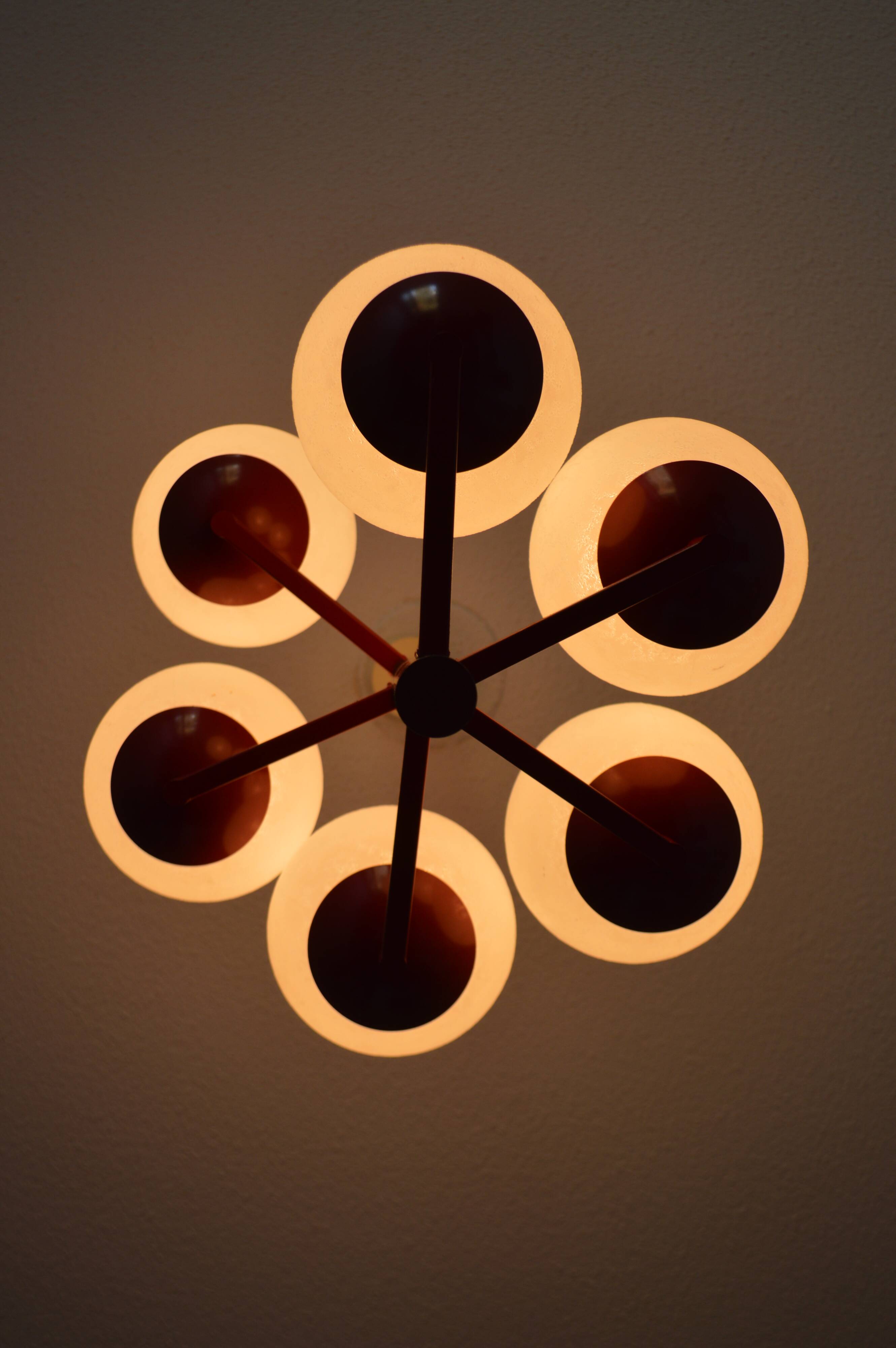 Ceiling chandelier Vintage design lamp from the 60s/70s space age