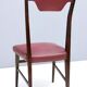 Set of Four Vintage Ebonized Beech and Crimson Skai Dining Chairs, Italy