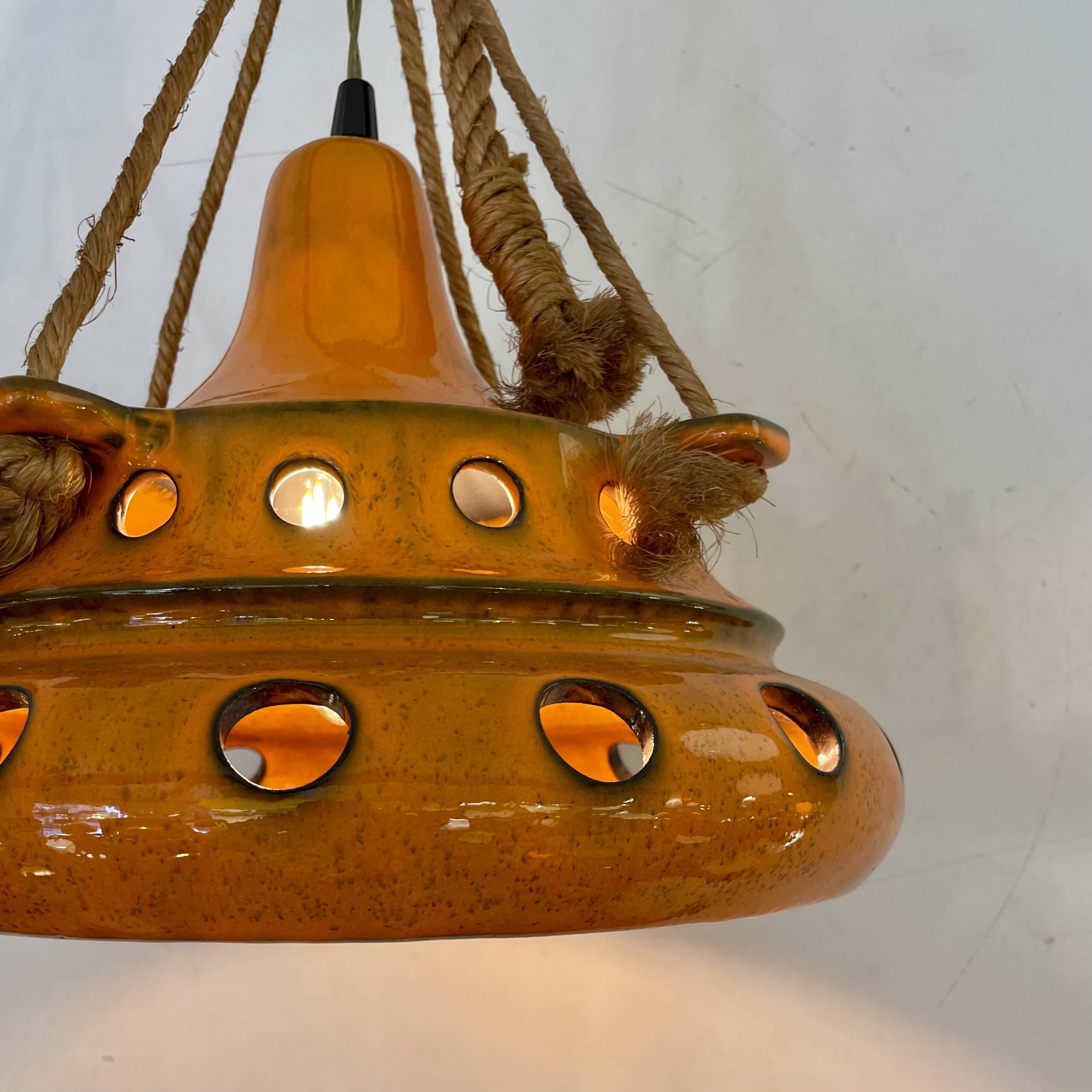 Mid-Century Modern Ceramic Pendant Light, 1970s