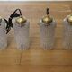 4 baladeuses / suspensions verre laiton 1960