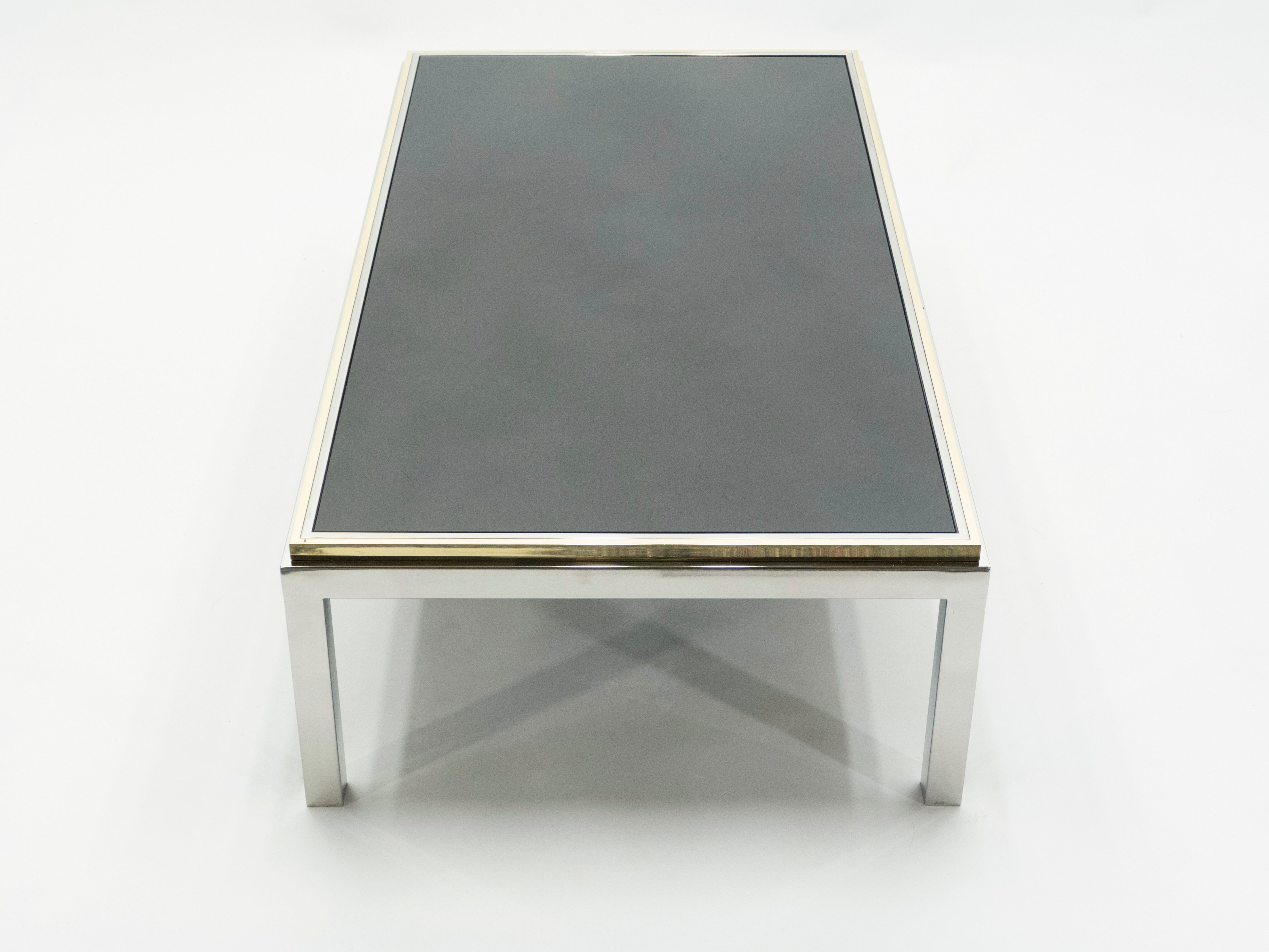 Chrome and brass coffee table 1970