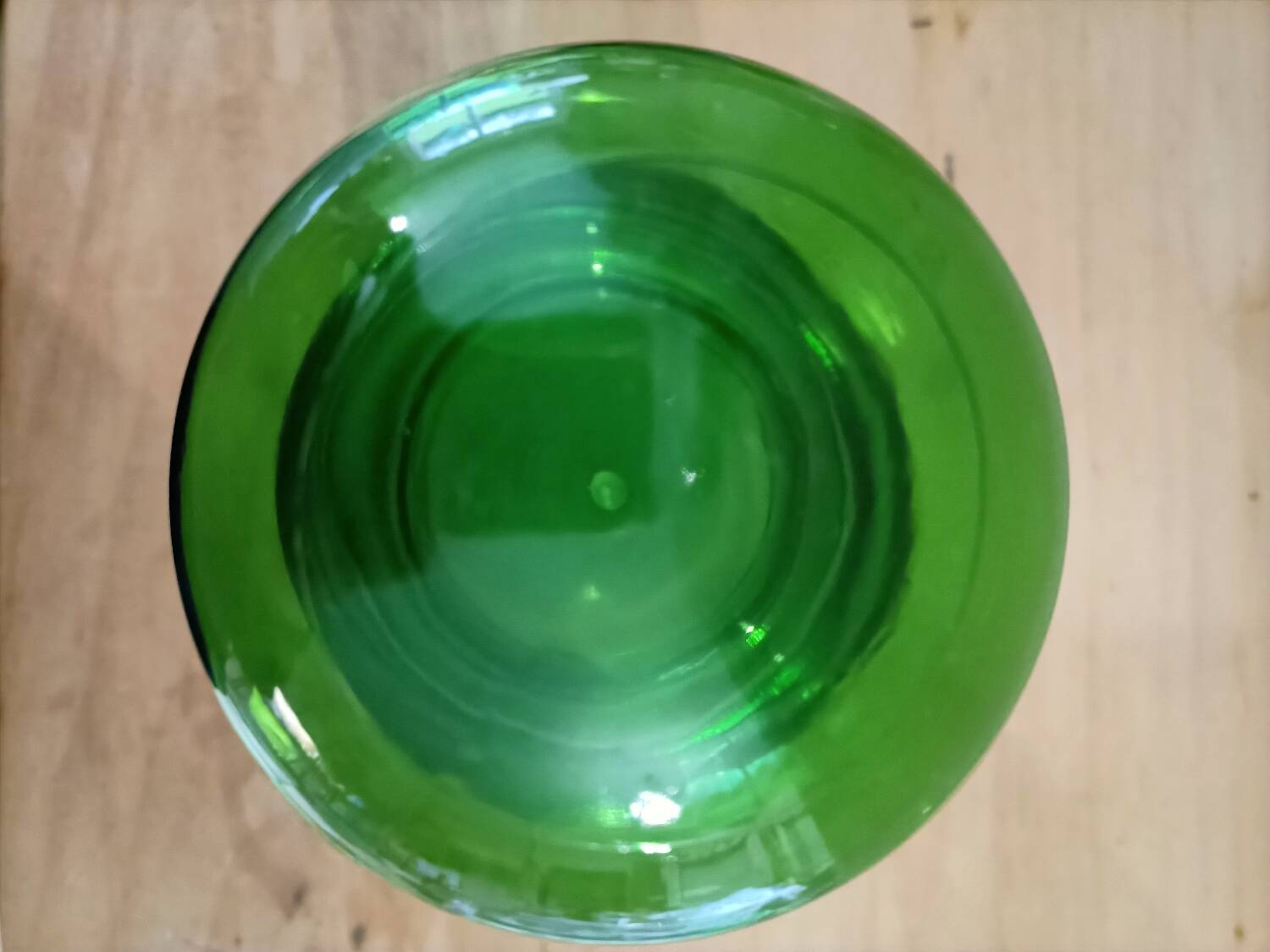 Green retro glass candy box