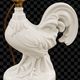 Pair of vintage rooster lamps in white glazed ceramic.