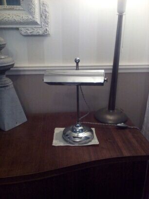 Art deco chrome metal desk lamp 30