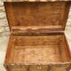 Former large wooden and iron trunk