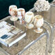 4 onyx wine glasses 1970