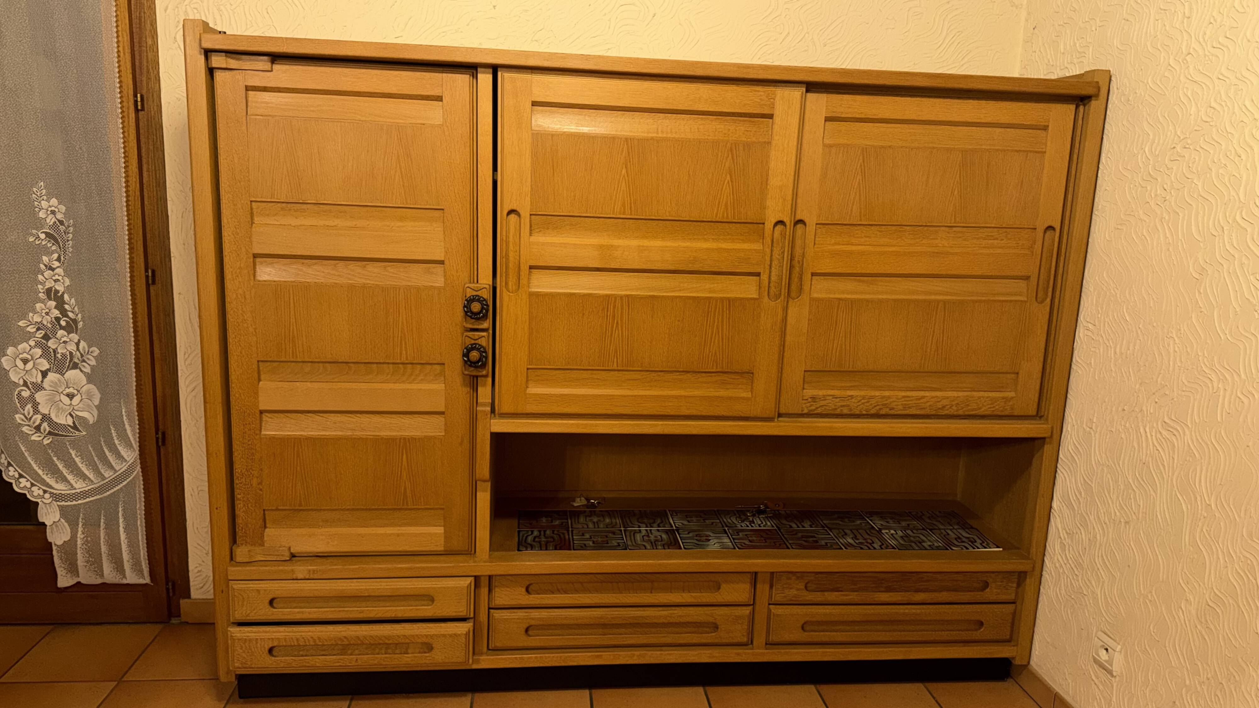 Brutalist high buffet by Guillerme and Chambron