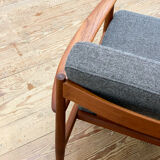 Mid Century Modern Teak armchair or easy chair by Grete Jalk for France & Son, Danish Design, 1950er