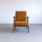 Mid century easy chair model b - 310 var in goldenrod velvet