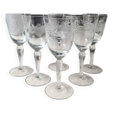 Set of 6 Large stemmed wine glasses
