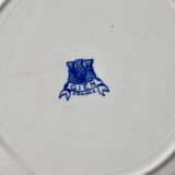 Vintage Gien earthenware flat plate with floral pattern on the border