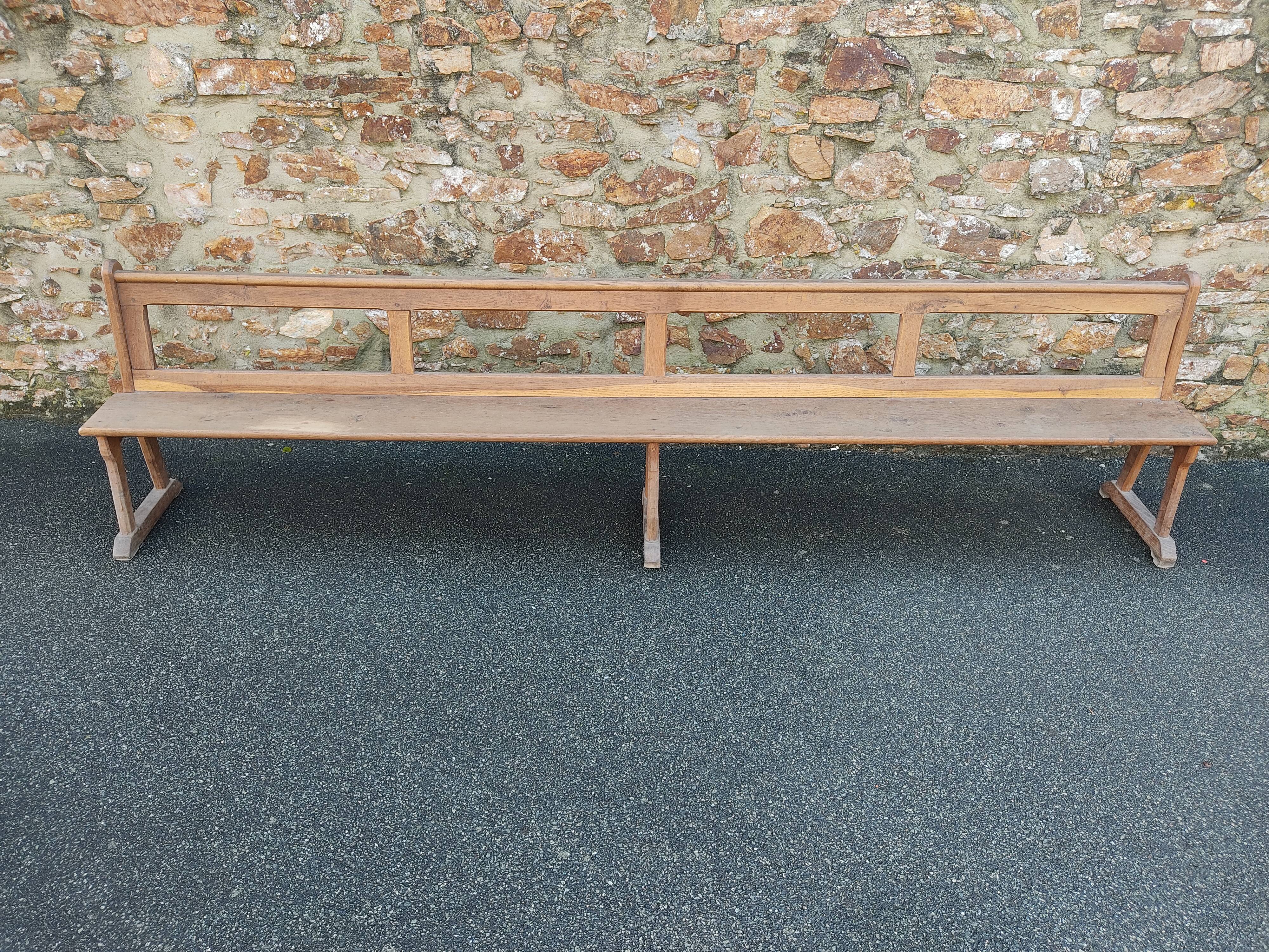 Solid oak church pew