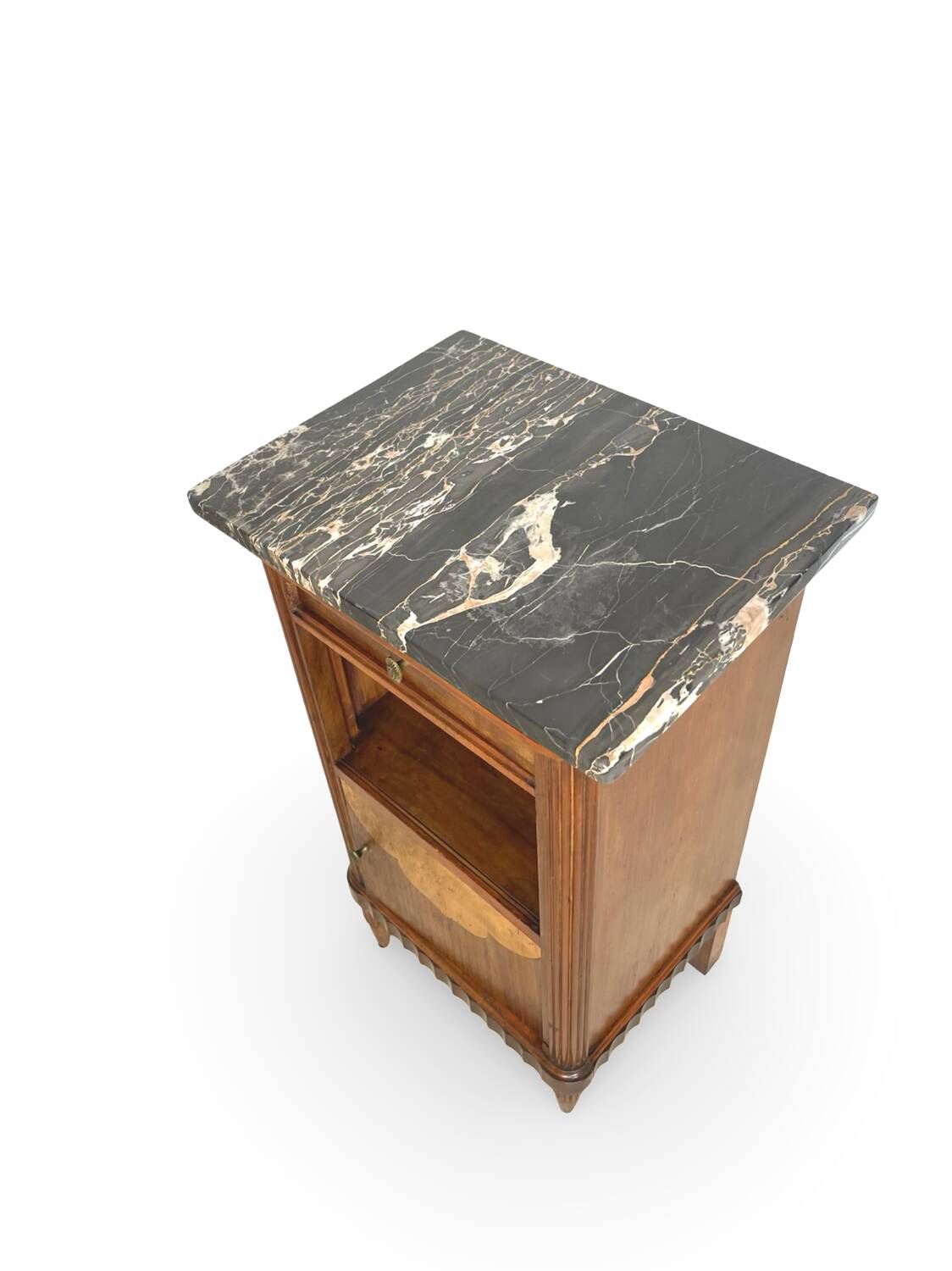 Tables de chevet italiennes en placage d'acajou avec de splendides