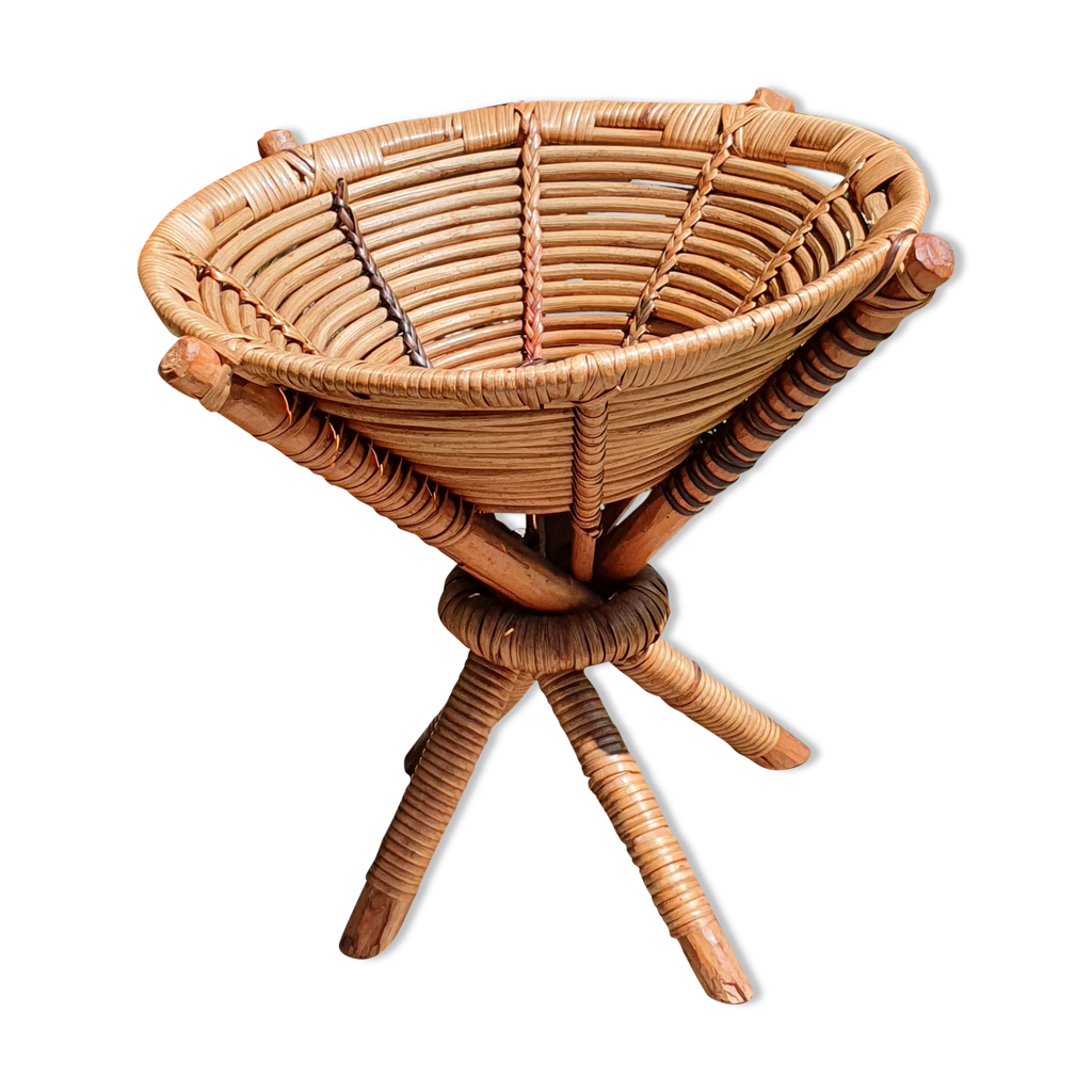 panier ancien, corbeille, osier, vannerie ancienne, tressage, dragées, baptême, mariage - Haute