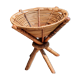 Basket on wooden and woven wicker legs 1950