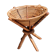 Basket on wooden and woven wicker legs 1950