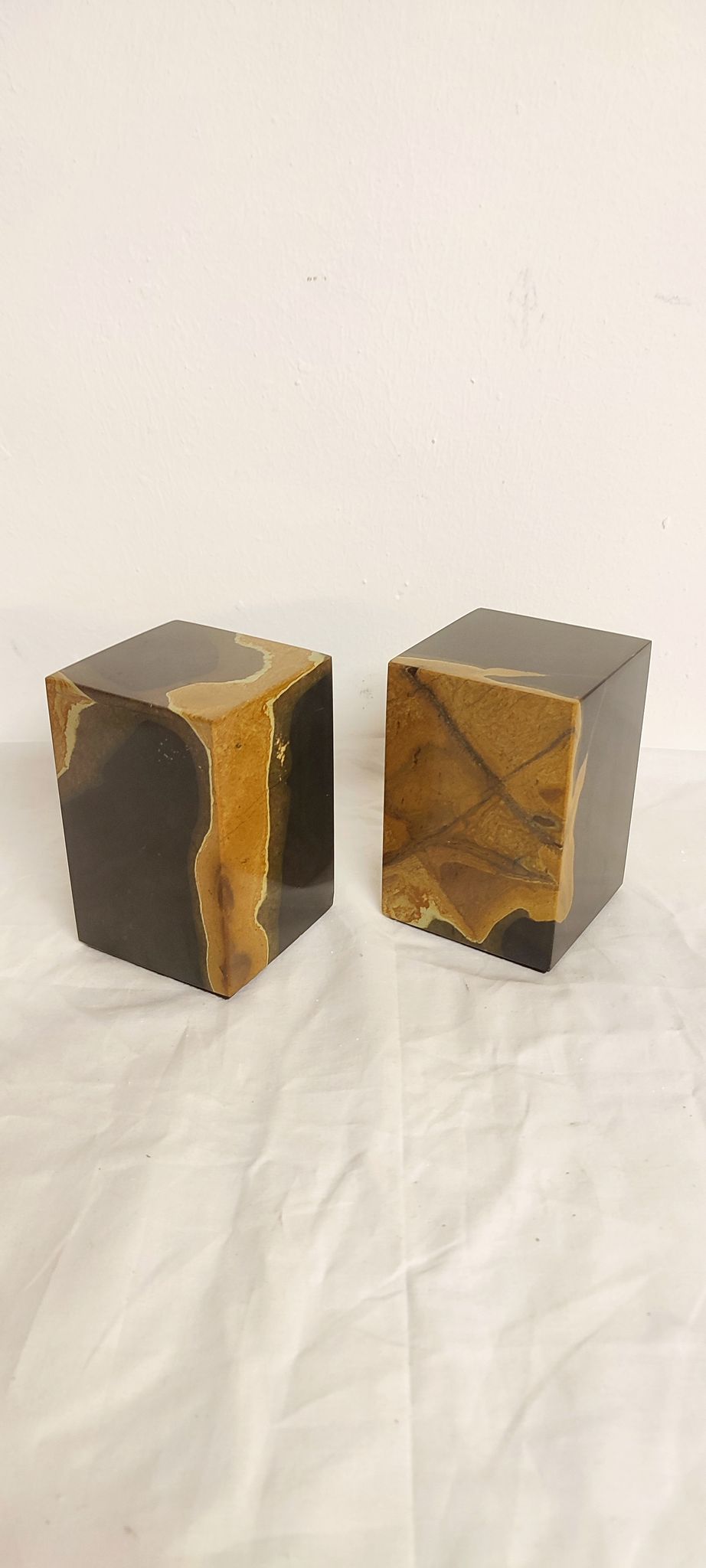 Pair of marble bookends, France, 1940s