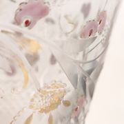 Glass vase carved and painting by hand. France 1940s.