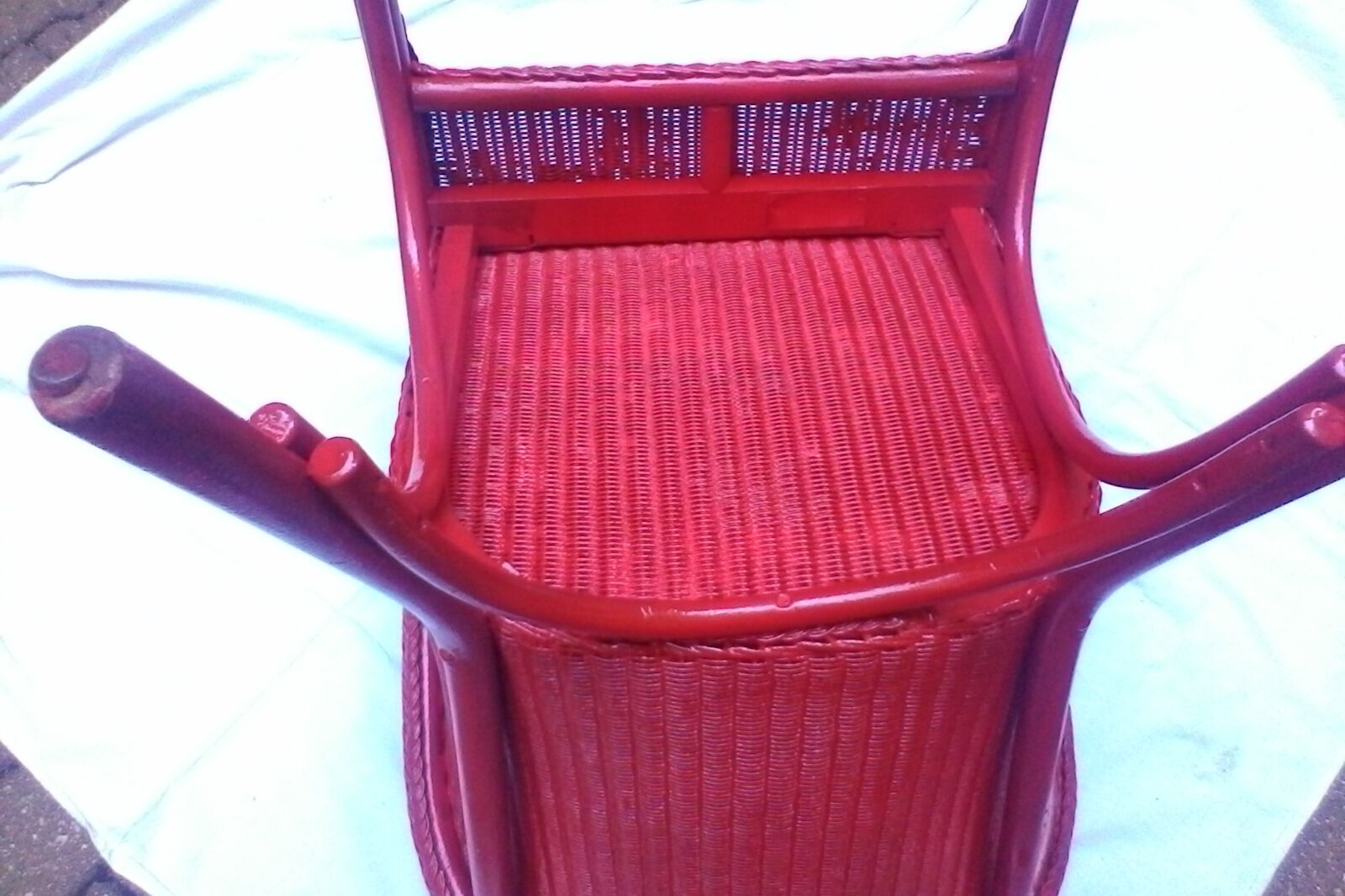 Vintage chair in red rattan