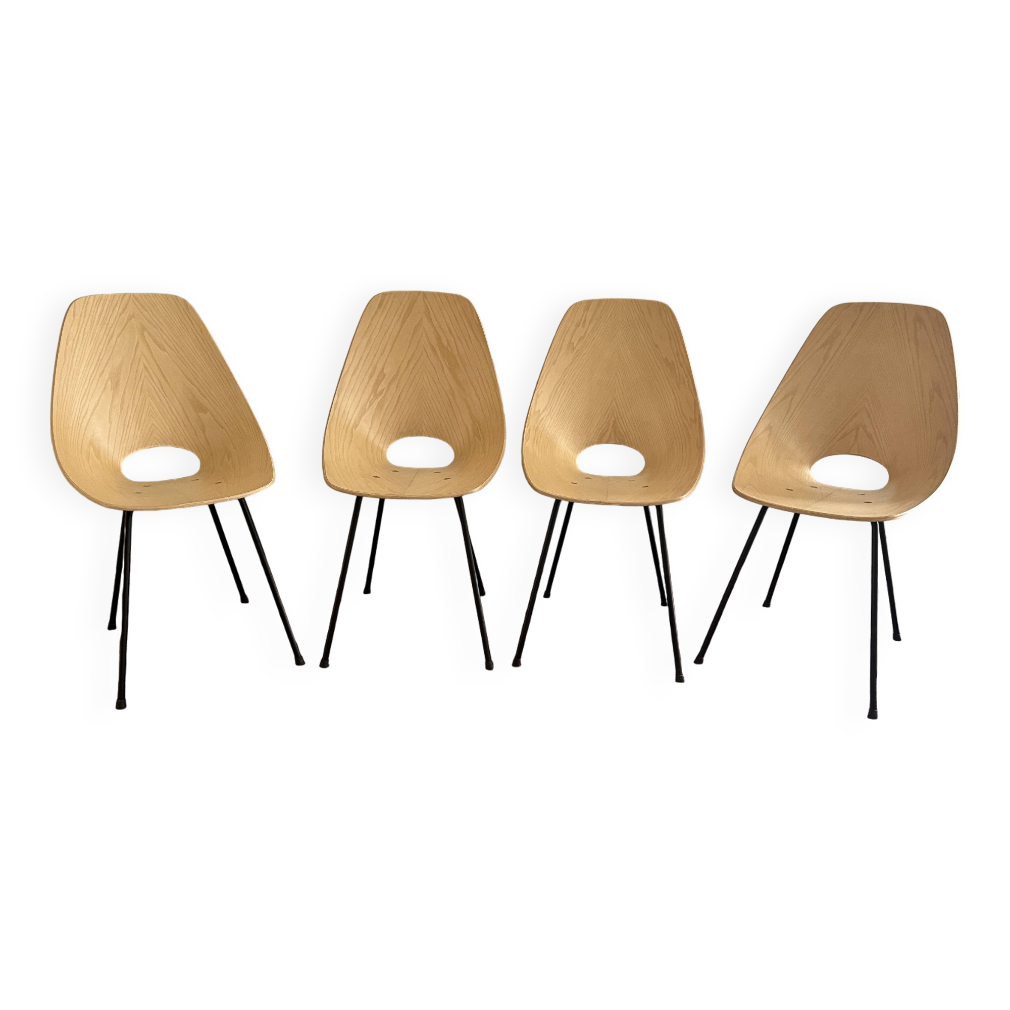 Set of 4 medea chairs by vittorio nobili for f.lii tagliabue signed