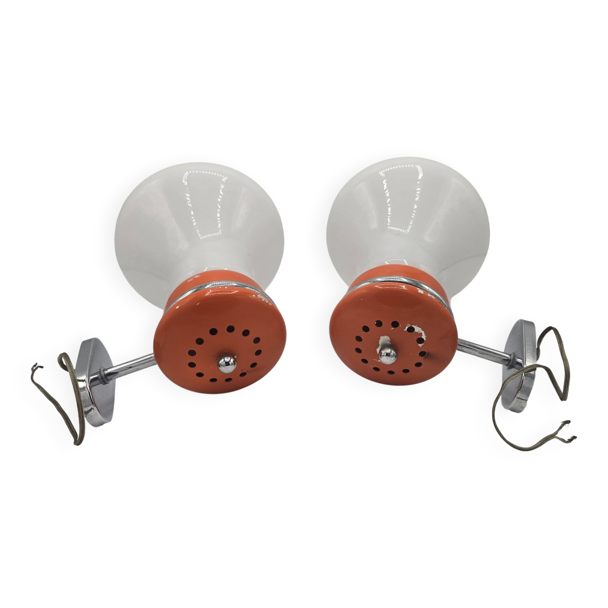 Pair of Space Age wall lights from the 70s in the style of Carlo Nason Guzzini.