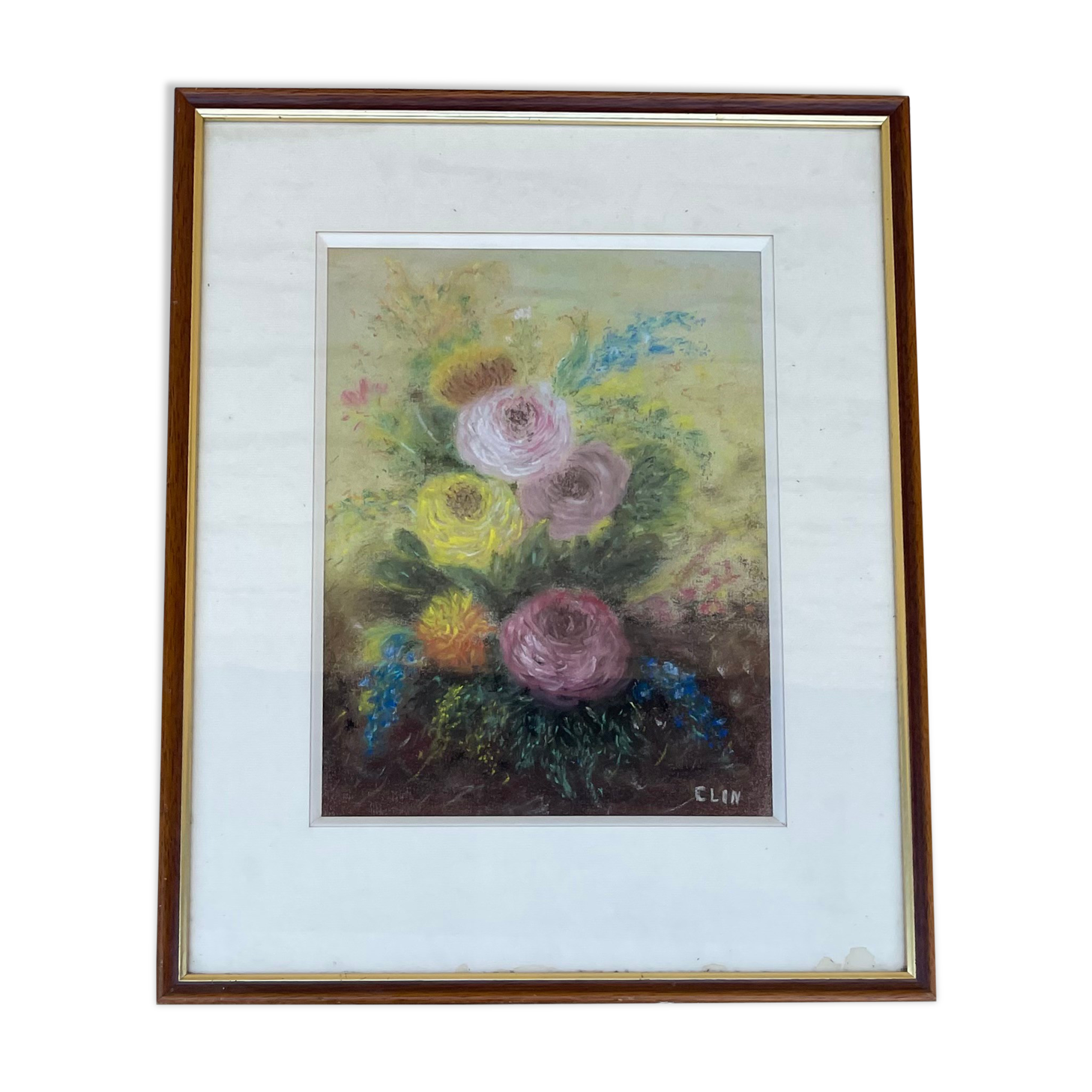 Painting old still life painting with roses Still Life XXth