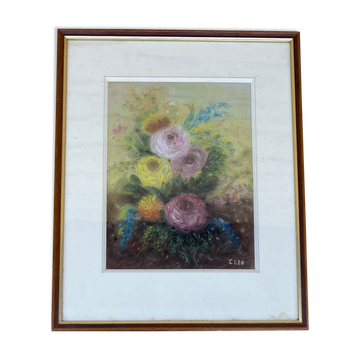 Painting old still life painting with roses Still Life XXth