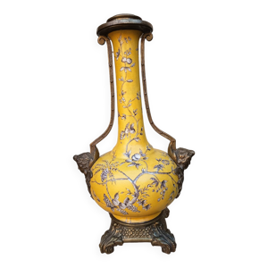 Grand pied de lampe jaune