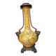Large lamp base - 43 cm - yellow earthenware with polychrome glazes - 20th century