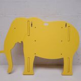 Bibliothèque en bois jaune en forme d'éléphant, Habitat 1980