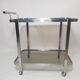 Service trolley brushed steel and 70s smoked glass