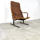 Mid-Century Wicker lounge chair by Dirk Van Sliedrecht, 1960's, Netherlands
