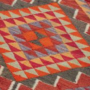 Turkish Handwoven Vintage Herki Kilim 90 cm x 322 cm