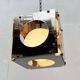 Metal and glass pendant lamp Cubo in Italian Space Age style from the mid-century by Tronconi, 1960s.