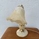Vintage table lamp in alabaster and gilded brass, Spain.