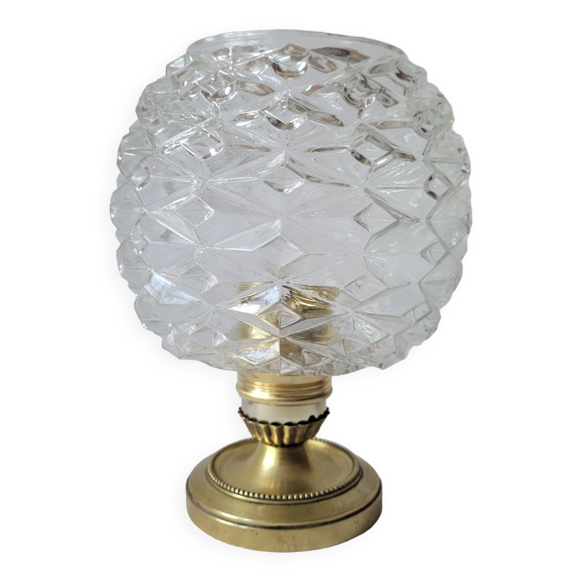Brass and glass lamp