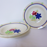 Set of 4 vintage soup plates from the Gien factory, Robinson model
