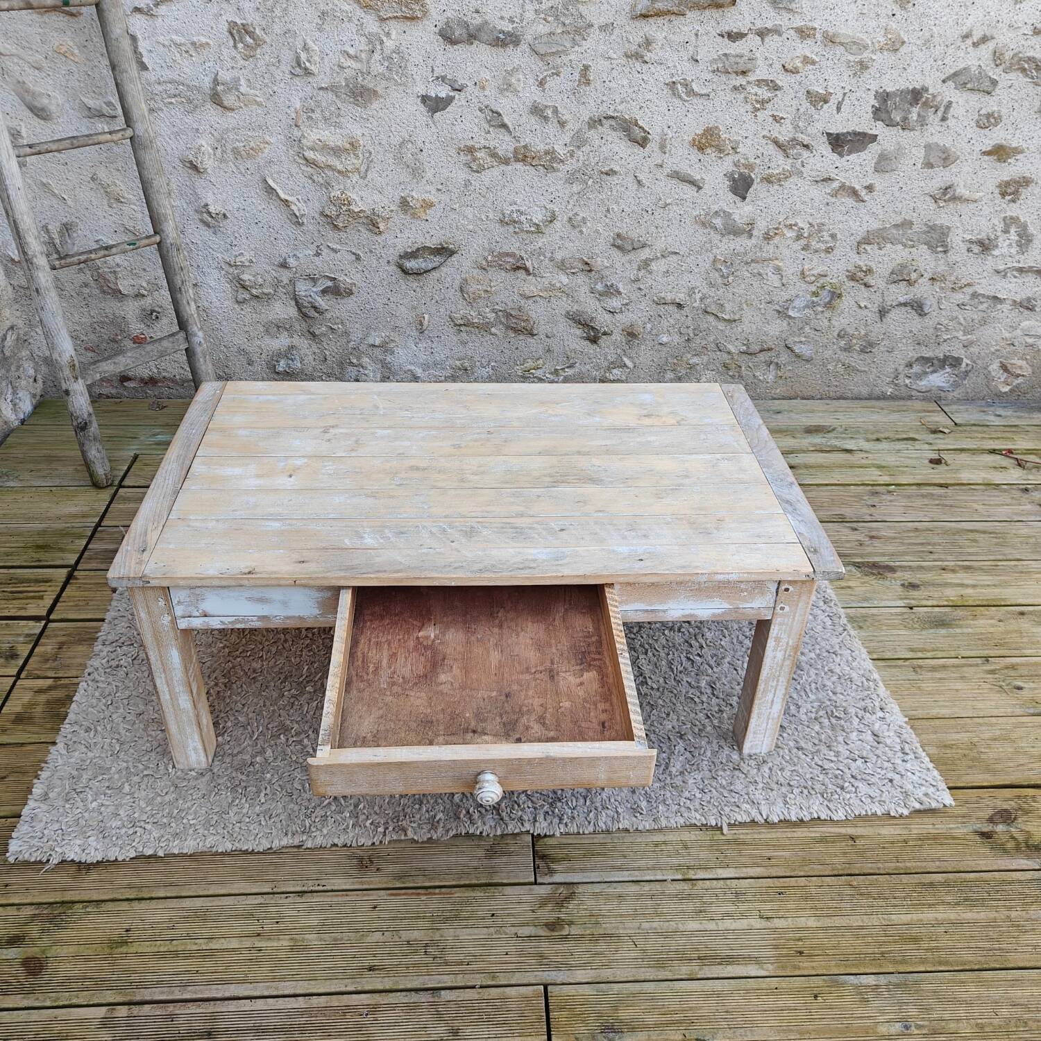 Patinated country coffee table