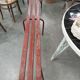 Banc d'école en fer tubulaire et bois 209 cm