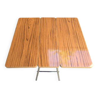 Folding Side Table in Formica & Chromed Metal Vintage Retro 1960 - 1970