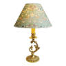 Lampe rocaille vintage avec son abat-jour en tissu de William Morris