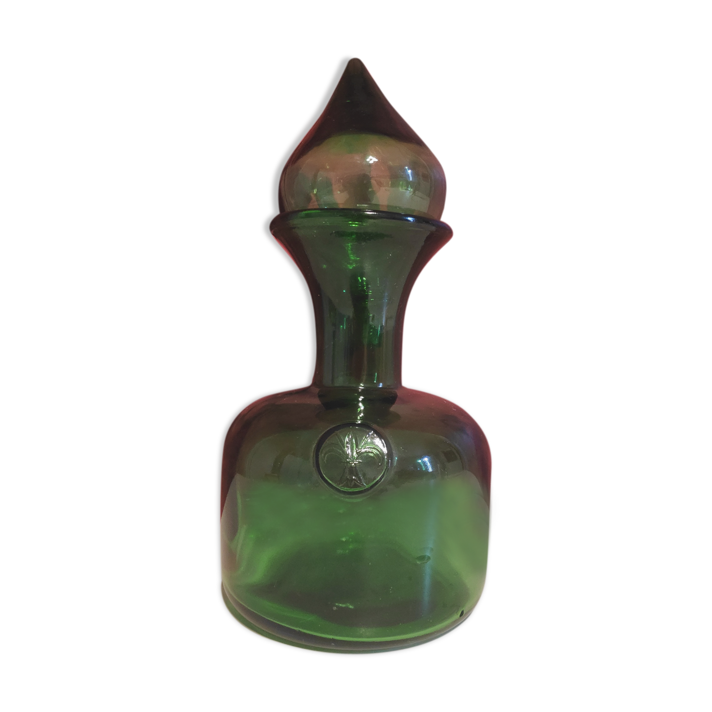 Carafe verte avec bouchon goutte d'eau