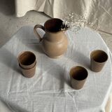 Set of 10 small stoneware mugs from Digoin.