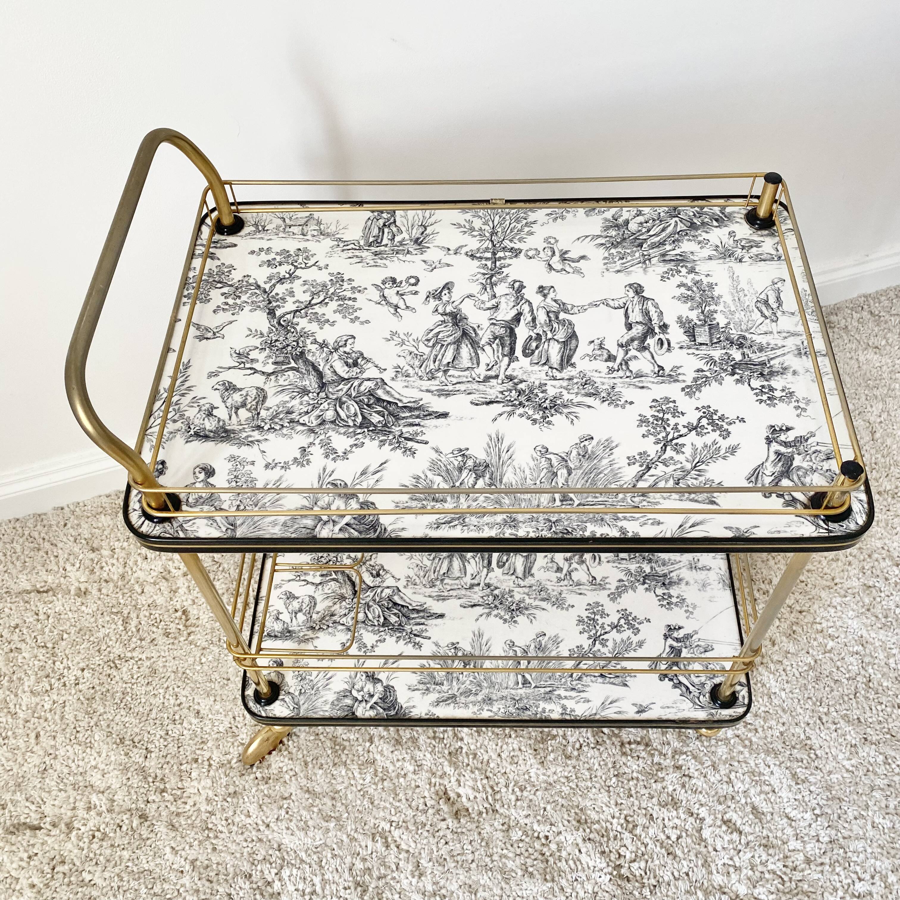 Vintage golden service toile de Jouy