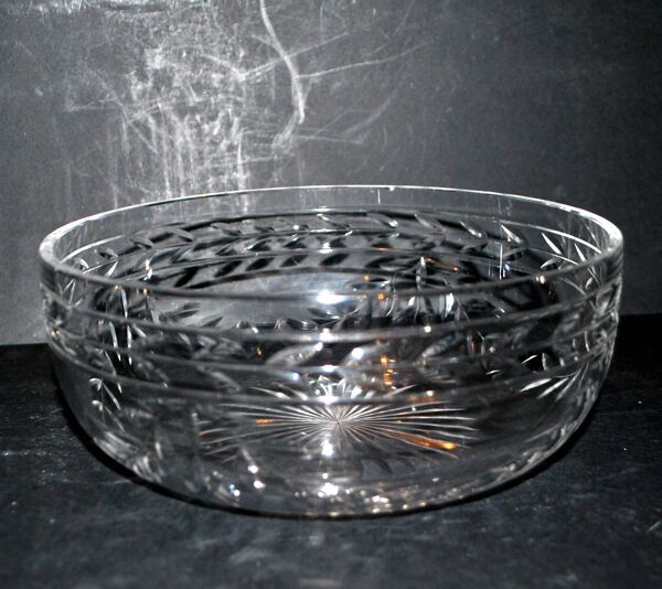 Saladier coupe en cristal de saint louis modèle guirlande de laurier 1930