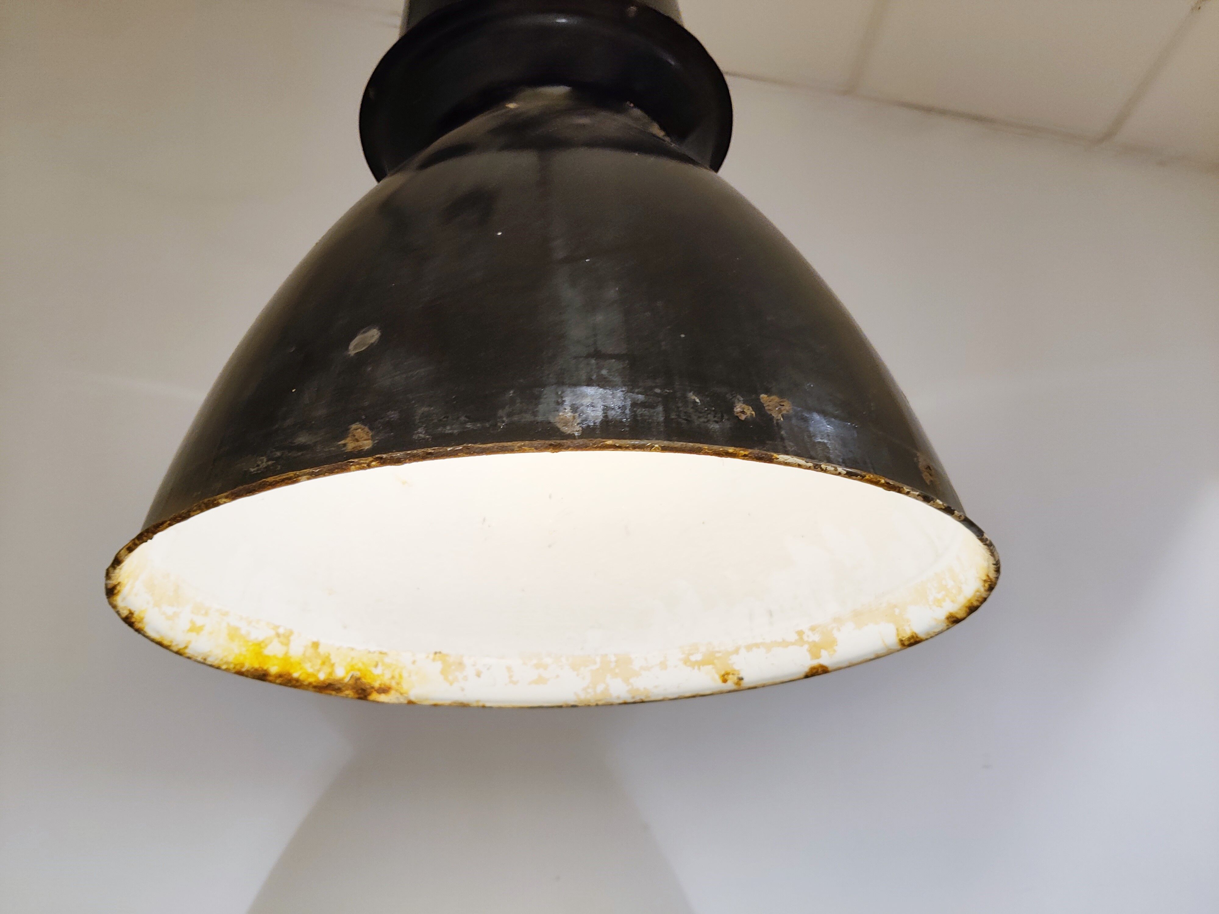 Industrial enamel lamps, 1950s
