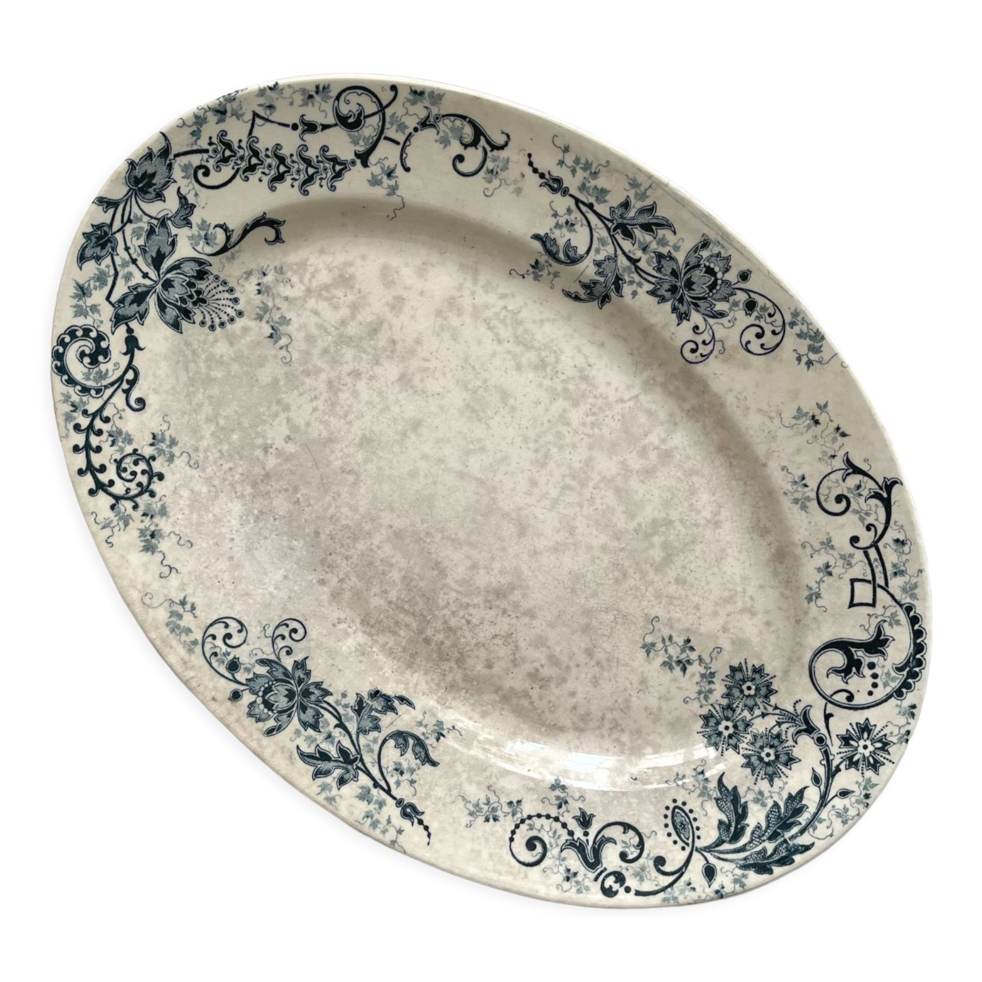Oval ironstone dish Sévigné, HB & Cie Choisy le Roi