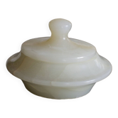Vintage white marble round box
